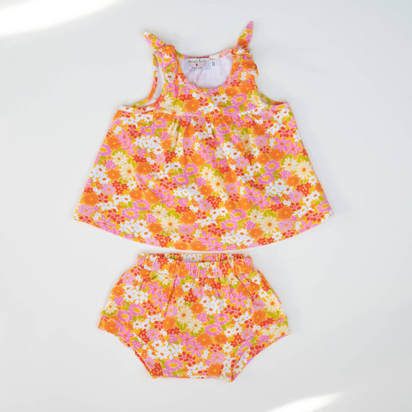 Summer Vintage Floral Two Piece Set