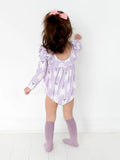 Leah Romper in Purple Girly Ghost (Baby Bubble)