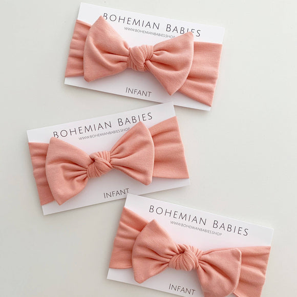 Bow Headband: Orange Sherbet (Handmade in US)