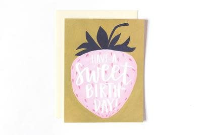 Sweet Strawberry Birthday Greeting Card