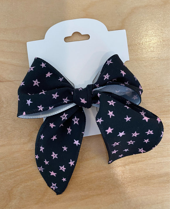 Handmade Star Bow (Black and Pink)