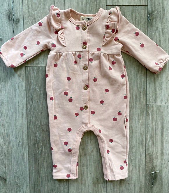 Apple of My Eye French Terry Baby Jumpsuit