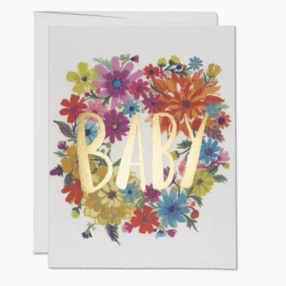 Baby Vintage Floral Greeting Card